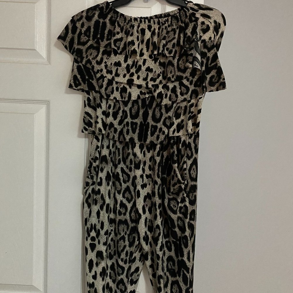 long romper leopard print size S